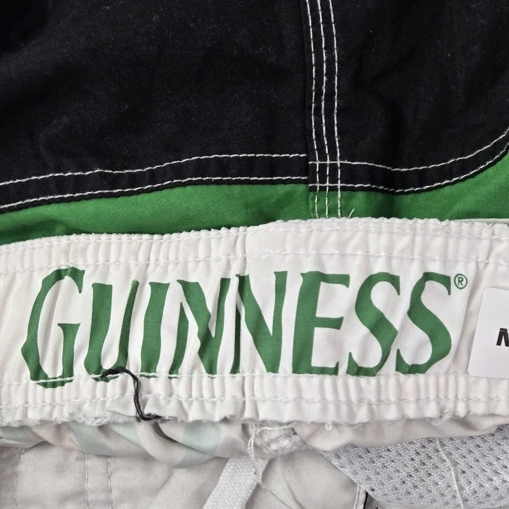 Guinness Men Shorts 32 Black‎ Cargo Colorblock Swimwear Shamrock Board Shorts